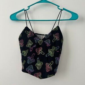 Colorful Mushroom Crop Tank Top